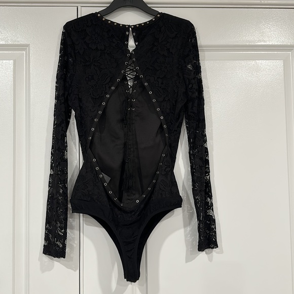 Bebe lace tie up bodysuit - Picture 3 of 4